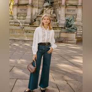 Petite Studio high rise wide leg jeans